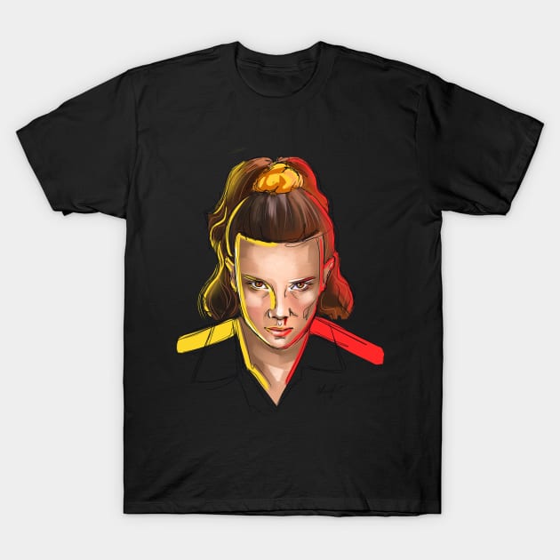 Stranger Things. Eleven T-Shirt by Danialliart